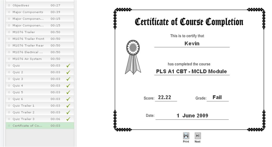 Solved Certificate of Course Completion Recording Score... Adobe